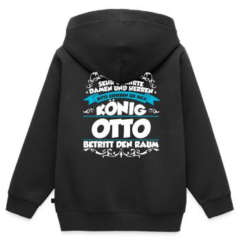 Otto Name Design - Kinder Premium Organic Zip Hoodie - Schwarz - Hinten - AI Model Kid Male (0cm)