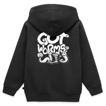 Élevage de vers Vermiculture Vermiculture d’éleveur de vers Vous avez des vers ? - Sweat Premium à capuche zippé enfant bio - noir - Dos - AI Model Kid Male (0cm)