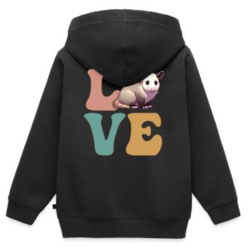 Opossum Opossum - Kinder Premium Organic Zip Hoodie - Schwarz - Hinten - AI Model Kid Male (0cm)