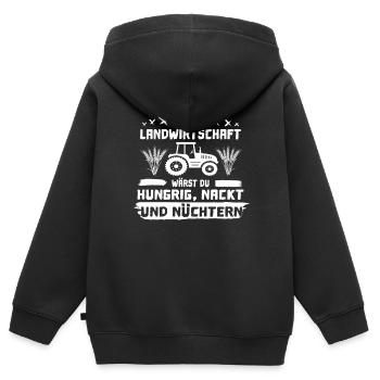 Bauerndemo Landwirtschaft Traktor Demonstration - Kinder Premium Organic Zip Hoodie - Schwarz - Hinten - AI Model Kid Male (0cm)