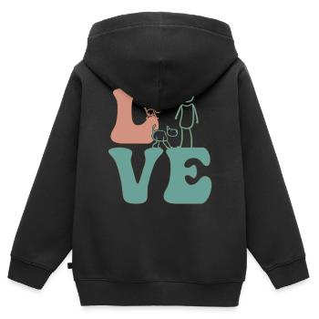 Pet Sitter Pet Sitting - Kids Premium Organic Zip-up Hoodie - black - Back - AI Model Kid Male (0cm)