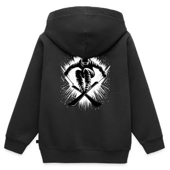 Skifahren Skispringen Alpin Skiurlaub Skipiste - Kinder Premium Organic Zip Hoodie - Schwarz - Hinten - AI Model Kid Male (0cm)