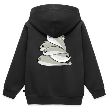 Sacabambaspis Haufenfisch Meme - Kinder Premium Organic Zip Hoodie - Schwarz - Hinten - AI Model Kid Male (0cm)