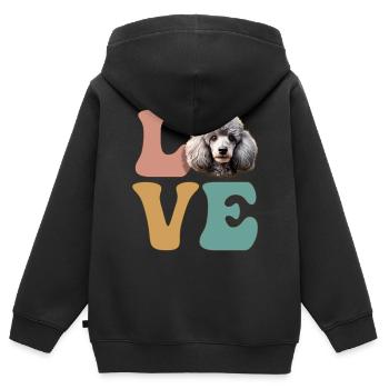 Pudelhund-Liebhaber - Kinder Premium Organic Zip Hoodie - Schwarz - Hinten - AI Model Kid Male (0cm)