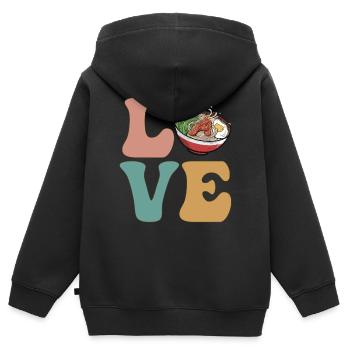 Ramen Japanese Noodles Instant Lunch - Kids Premium Organic Zip-up Hoodie - black - Back - AI Model Kid Male (0cm)