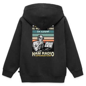 Ham Radio Operator Morning Is Not My Time Operator - Kinder Premium Organic Zip Hoodie - Schwarz - Hinten - AI Model Kid Male (0cm)