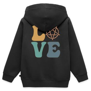 Satanistisches Pentagramm Satanismus Satanischer K - Kinder Premium Organic Zip Hoodie - Schwarz - Hinten - AI Model Kid Male (0cm)