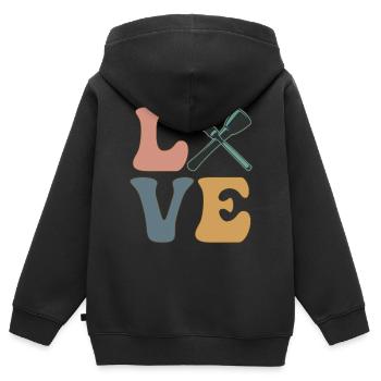 Sculpteur de sculptures - Sweat Premium à capuche zippé enfant bio - noir - Dos - AI Model Kid Male (0cm)