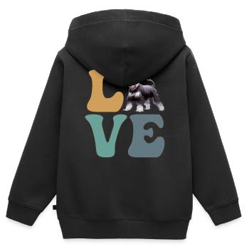 Schnauzer Hundeliebhaber - Kinder Premium Organic Zip Hoodie - Schwarz - Hinten - AI Model Kid Male (0cm)
