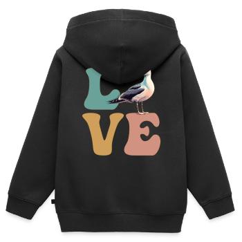 Seemöwe Seemöwe Seevogel - Kinder Premium Organic Zip Hoodie - Schwarz - Hinten - AI Model Kid Male (0cm)