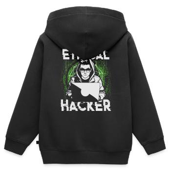 Ethical Hacker Ethischer Hacker - Kinder Premium Organic Zip Hoodie - Schwarz - Hinten - AI Model Kid Male (0cm)