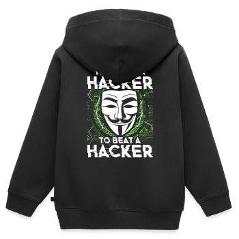 Ethical Hacker Ethischer Hacker - Kinder Premium Organic Zip Hoodie - Schwarz - Hinten - AI Model Kid Male (0cm)
