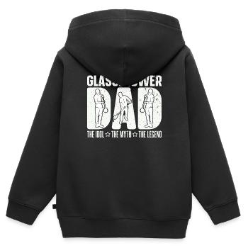 Souffleur de verre Papa L’idole Le mythe Le verrier - Sweat Premium à capuche zippé enfant bio - noir - Dos - AI Model Kid Male (0cm)