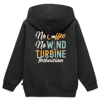 Wind Turbine Tech No Coffee Windmill Coffee Lover - Kinder Premium Organic Zip Hoodie - Schwarz - Hinten - AI Model Kid Male (0cm)