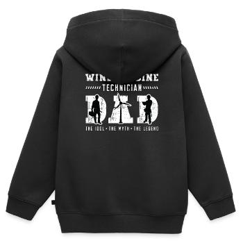 Wind Turbine Technician Dad The Idol The Windmill - Kinder Premium Organic Zip Hoodie - Schwarz - Hinten - AI Model Kid Male (0cm)