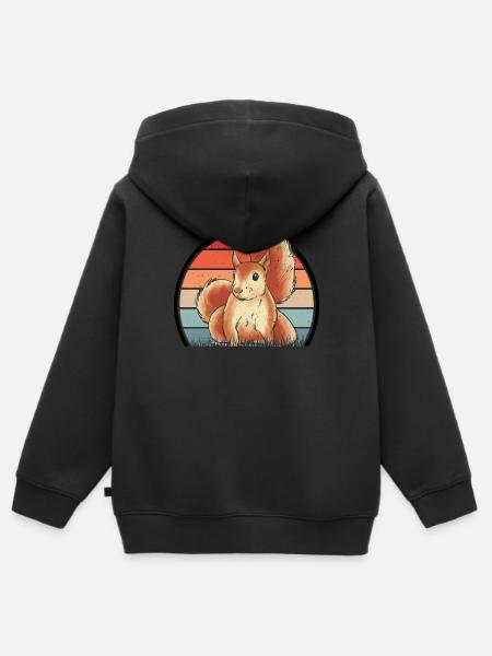 Eichhörnchen Retro Squirrel - Kinder Premium Organic Zip Hoodie -
