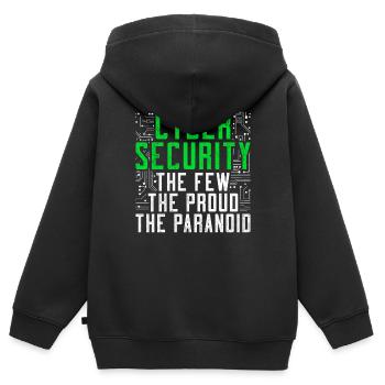 Cyber Securitiy The Few The Proud The Paranoid - Kinder Premium Organic Zip Hoodie - Schwarz - Hinten - AI Model Kid Male (0cm)