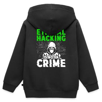 Ethical Hacking Is Not A Crime - Kinder Premium Organic Zip Hoodie - Schwarz - Hinten - AI Model Kid Male (0cm)