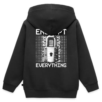 Ethical Hacker Ethischer Hacker Encrypt Everything - Kinder Premium Organic Zip Hoodie - Schwarz - Hinten - AI Model Kid Male (0cm)