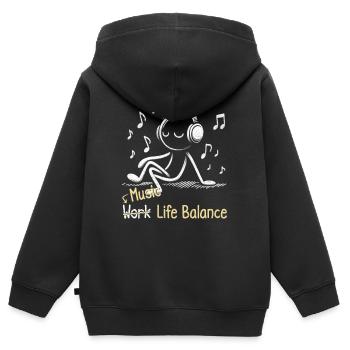 Music Life Balance - Kinder Premium Organic Zip Hoodie - Schwarz - Hinten - AI Model Kid Male (0cm)