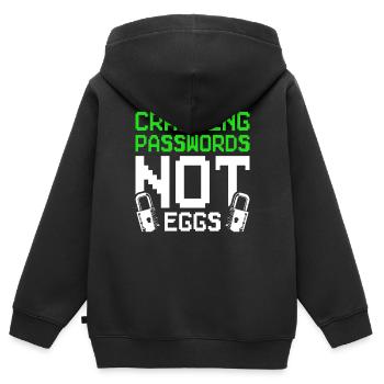 Ethical Hacker Cracking Passwords Not Eggs - Kinder Premium Organic Zip Hoodie - Schwarz - Hinten - AI Model Kid Male (0cm)