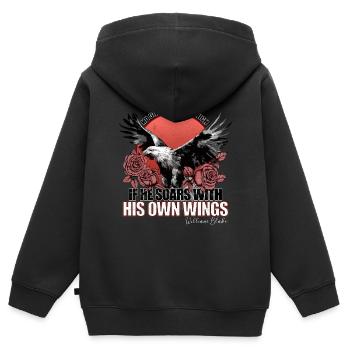 Le design de vol de William Blake - Sweat Premium à capuche zippé enfant bio - noir - Dos - AI Model Kid Male (0cm)