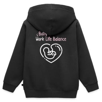 Baby Work Life Balance – Schwangere Zukünftige - Kinder Premium Organic Zip Hoodie - Schwarz - Hinten - AI Model Kid Male (0cm)