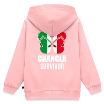 Drapeau de La Chancla Mexique Mexique - Sweat Premium à capuche zippé enfant bio - rose - Dos - AI Model Kid Female (0cm)
