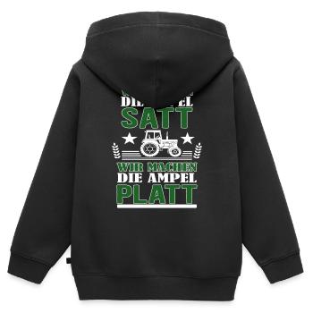 Landwirte protestieren gegen Ampel - Bauern Demo - Kinder Premium Organic Zip Hoodie - Schwarz - Hinten - AI Model Kid Male (0cm)