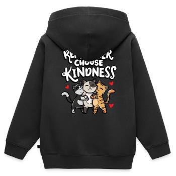 Remember choose kindness child - Kids Premium Organic Zip-up Hoodie - black - Back - AI Model Kid Male (0cm)