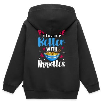 Vietnamesische Nudelsuppe - Kinder Premium Organic Zip Hoodie - Schwarz - Hinten - AI Model Kid Male (0cm)
