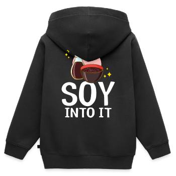 Japanische Sojasauce - Kinder Premium Organic Zip Hoodie - Schwarz - Hinten - AI Model Kid Male (0cm)