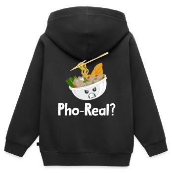Vietnamesische Nudelsuppe Asiatisches Essen - Kinder Premium Organic Zip Hoodie - Schwarz - Hinten - AI Model Kid Male (0cm)