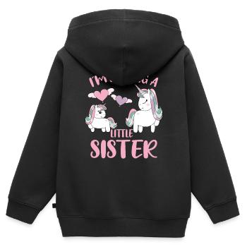 Baby Reveal Im Having A Little Sister Unicorn - Kinder Premium Organic Zip Hoodie - Schwarz - Hinten - AI Model Kid Male (0cm)