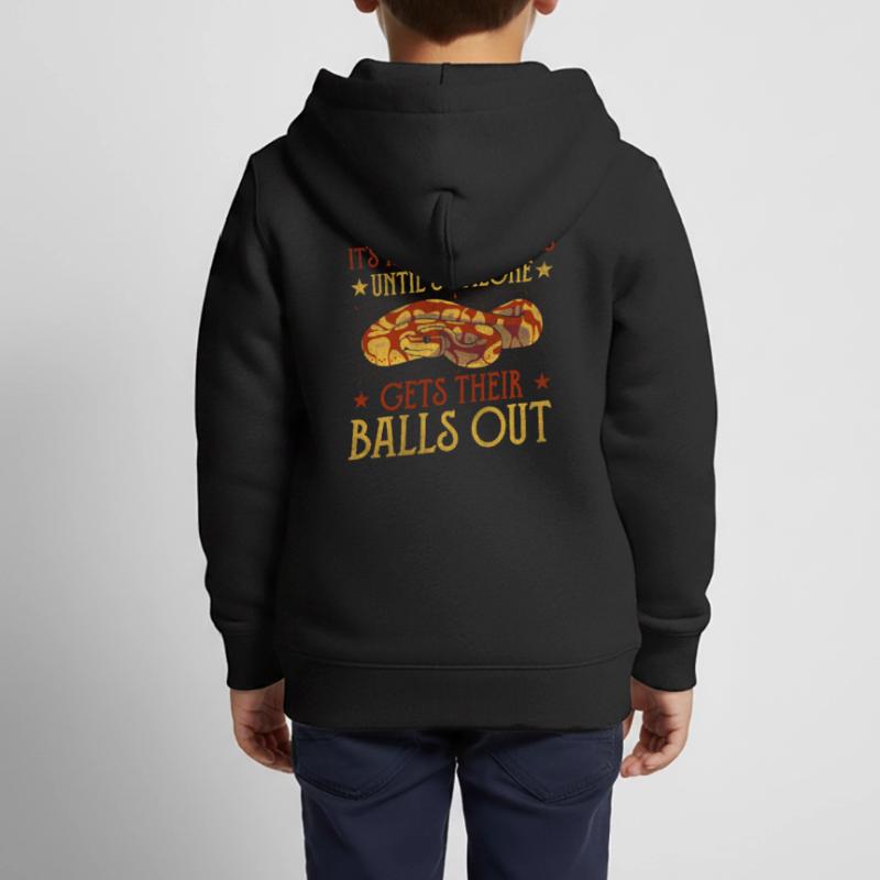 Tout le plaisir jusqu’à ce que quelqu’un sorte les couilles King Python Sweat Premium à capuche zippé enfant bio