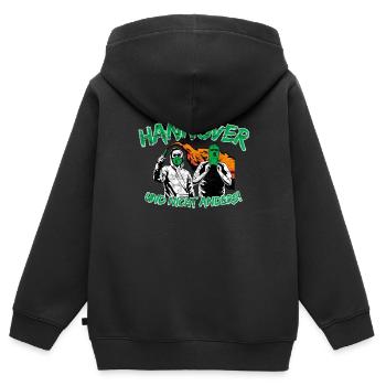 Hannover und nicht anders UPDATE - Kinder Premium Organic Zip Hoodie - Schwarz - Hinten - AI Model Kid Male (0cm)
