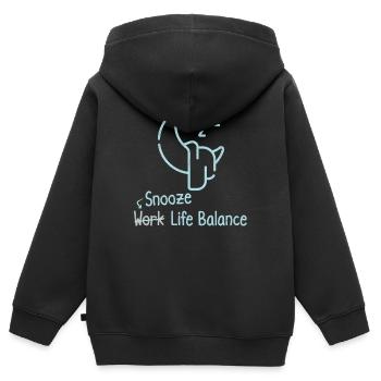 Snooze Équilibre entre vie professionnelle et vie privée - Pyjama de couchage - Sweat Premium à capuche zippé enfant bio - noir - Dos - AI Model Kid Male (0cm)