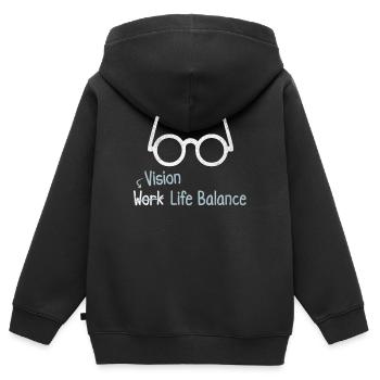 Vision Work-life-balance - Augenoptiker Beruf - Kinder Premium Organic Zip Hoodie - Schwarz - Hinten - AI Model Kid Male (0cm)