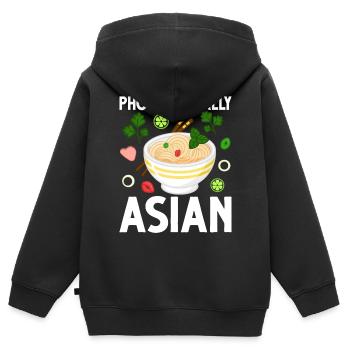 Vietnamesische Nudelsuppe Asiatisches Essen - Kinder Premium Organic Zip Hoodie - Schwarz - Hinten - AI Model Kid Male (0cm)