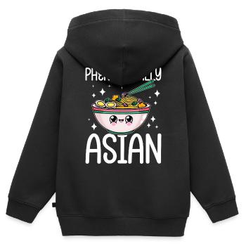 Nudelsuppe Asiatisches Essen - Kinder Premium Organic Zip Hoodie - Schwarz - Hinten - AI Model Kid Male (0cm)