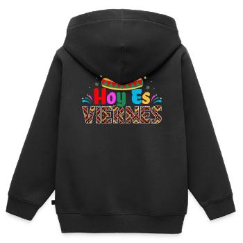 Hispanisch Latino Amerikanisch Mexikanisch - Kinder Premium Organic Zip Hoodie - Schwarz - Hinten - AI Model Kid Male (0cm)