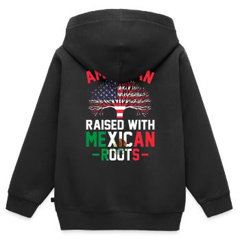 Hispanoamerikanischer Latino - Kinder Premium Organic Zip Hoodie - Schwarz - Hinten - AI Model Kid Male (0cm)