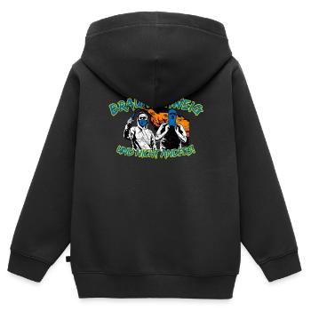 Braunschweig und nicht anders UPDATE - Kinder Premium Organic Zip Hoodie - Schwarz - Hinten - AI Model Kid Male (0cm)