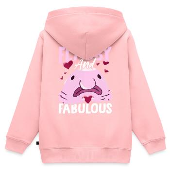 Lustiger Blobfisch Meerestier - Kinder Premium Organic Zip Hoodie - Rosa - Hinten - AI Model Kid Female (0cm)