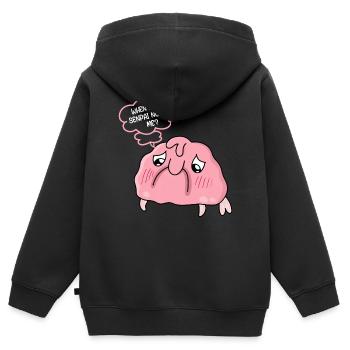 Lustiger Blobfisch Meerestier - Kinder Premium Organic Zip Hoodie - Schwarz - Hinten - AI Model Kid Male (0cm)