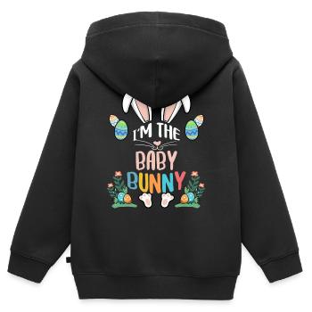 Je suis le bébé lapin - Sweat Premium à capuche zippé enfant bio - noir - Dos - AI Model Kid Male (0cm)