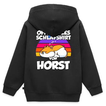 Offizielles Schlafshirt Von Horst - Kinder Premium Organic Zip Hoodie - Schwarz - Hinten - AI Model Kid Male (0cm)
