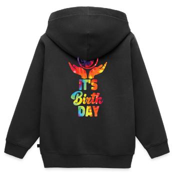 LD Labour And Delivery Nurse - Kids Premium Organic Zip-up Hoodie - black - Back - AI Model Kid Male (0cm)