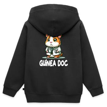 Doktor Meerschweinchen Guinea Doc - Kinder Premium Organic Zip Hoodie - Schwarz - Hinten - AI Model Kid Male (0cm)