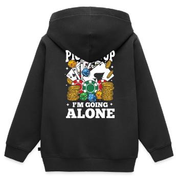 Pick It Up I'm Going Alone - Kinder Premium Organic Zip Hoodie - Schwarz - Hinten - AI Model Kid Male (0cm)